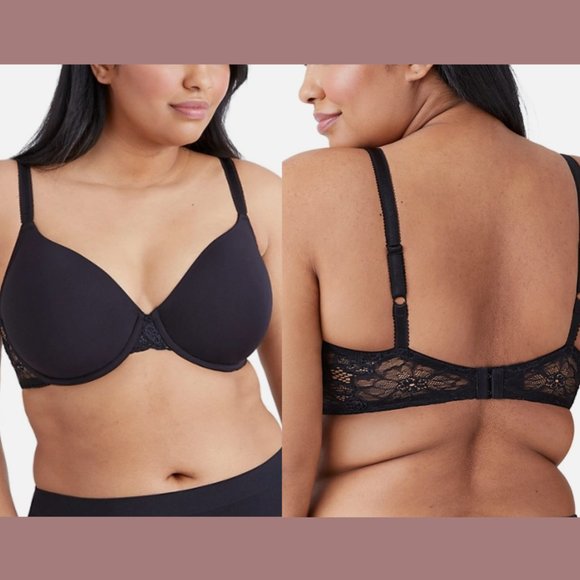 NWT $65 Wacoal [ 38DD ] French Garden Contour‎ Bra in Black - Picture 1 of 13